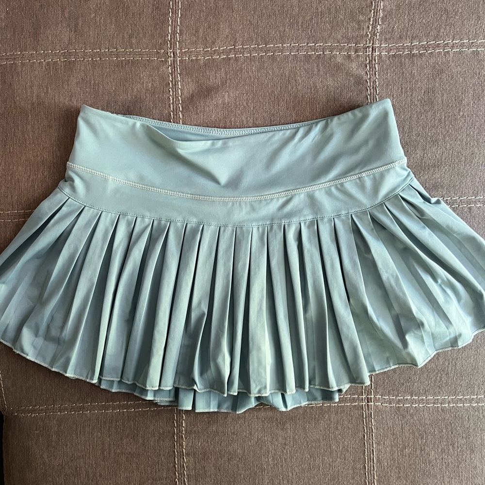 Pleated A-Line Women's Skirt in Light Aqua